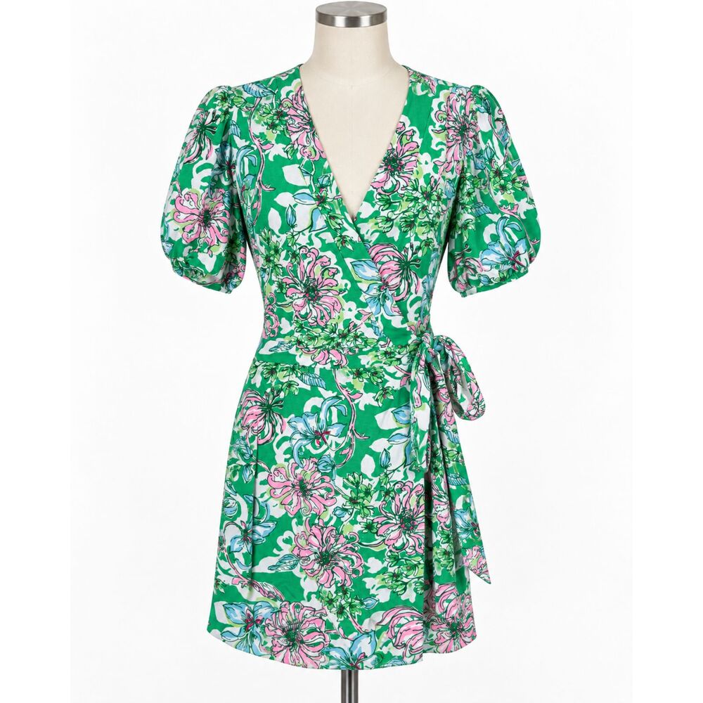 Lilly Pulitzer Sailynn Short-Sleeve Romper Spearmint Blossom Preppy Size XL